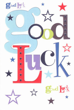 Emanating quiet confidence and Millbank sophistication, this good luck card is more than just words on a page-it's a designer's embrace of optimism and encouragement. Each letter has been thoughtfully sculpted, the prominent baby-blue 'g' setting a cheerful tone as bold reds and lush purples weave subtle gravitas into the message. The array of hand-drawn stars, in sizes both tiny and grand, shimmer against the card's pristine white surface like twinkling streetlights reflected on the Thames near Tate Britain. The lively mix of indigo, sky-blue, lavender, and moss green tones infuses the card with both anticipation and joy, echoing the balance of old-world charm and modern energy that characterises Millbank's leafy squares. A gentle, smooth texture beckons your fingertips, echoing the satisfying feel of wrapping a beautiful bouquet destined for delivery to a friend in SW1. This card's message, steeped in support and friendship, is ideal for milestones big and small-whether celebrating success, embarking on new adventures, or wishing luck to someone who calls Millbank home. It carries with it all the sincerity and community spirit that defines life along the river.